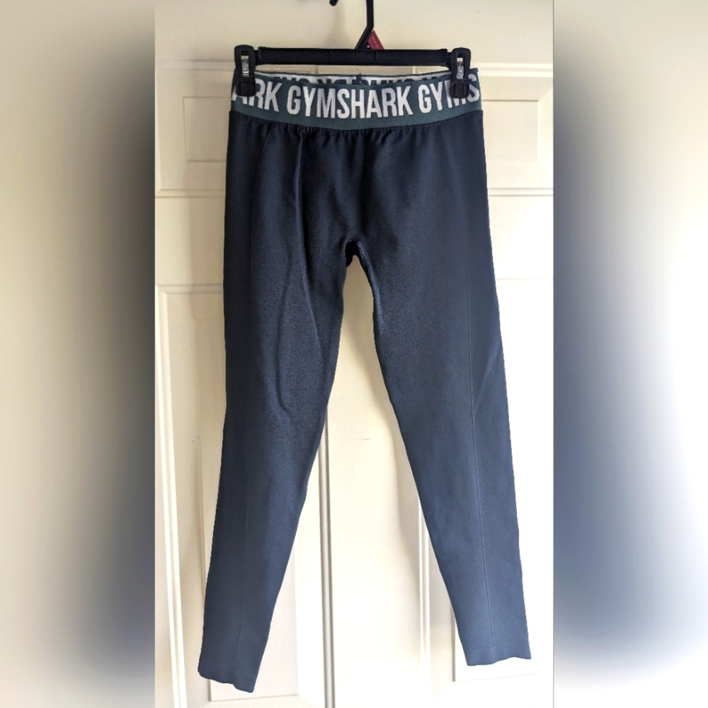Gymshark Flex Low Rise Navy Blue Compression Leggings Women's Medium Sport Band